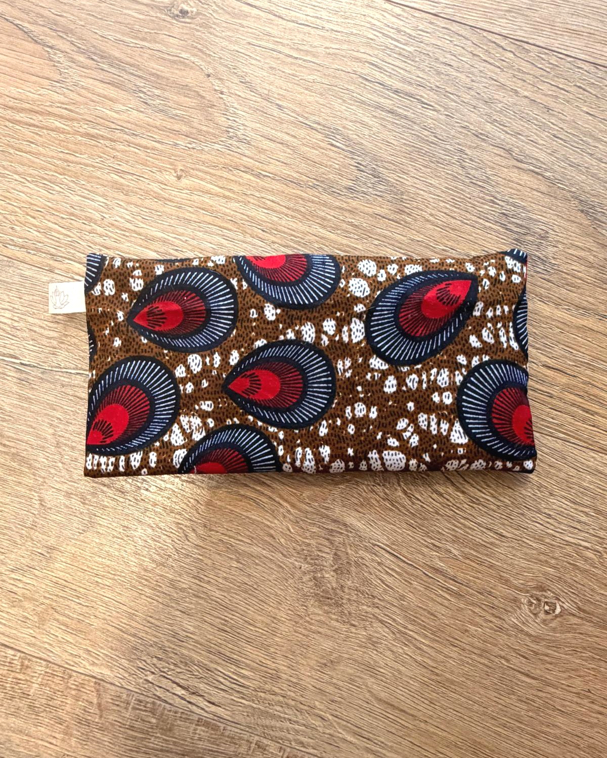 Coussin pour les yeux wax brun et rouge