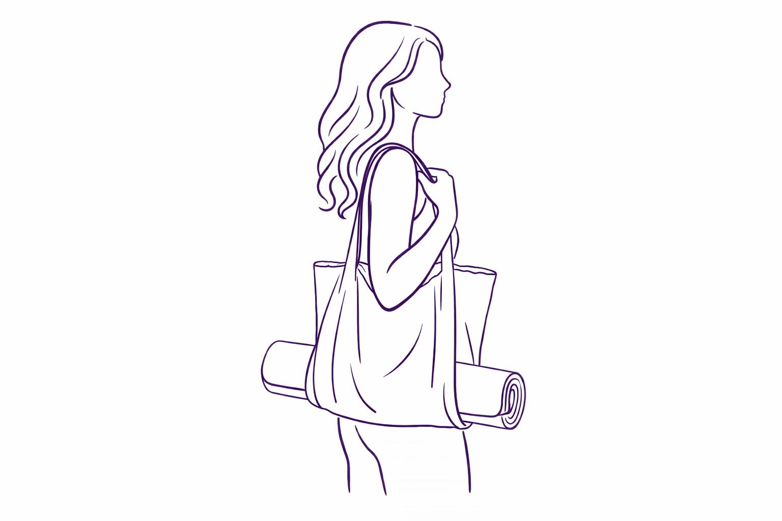 Illustration sac de yoga avec tapis