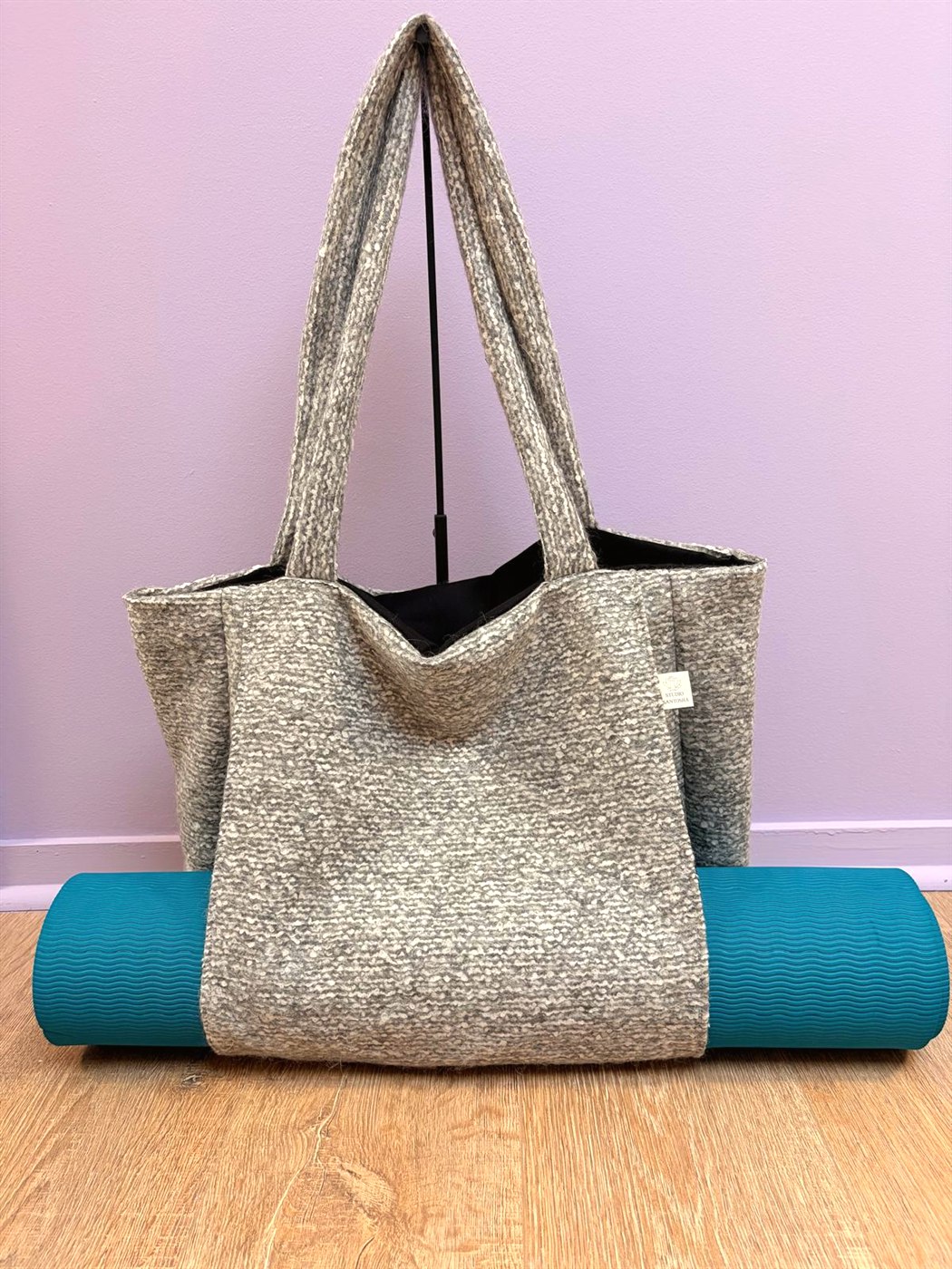 Sac de yoga gris texturé