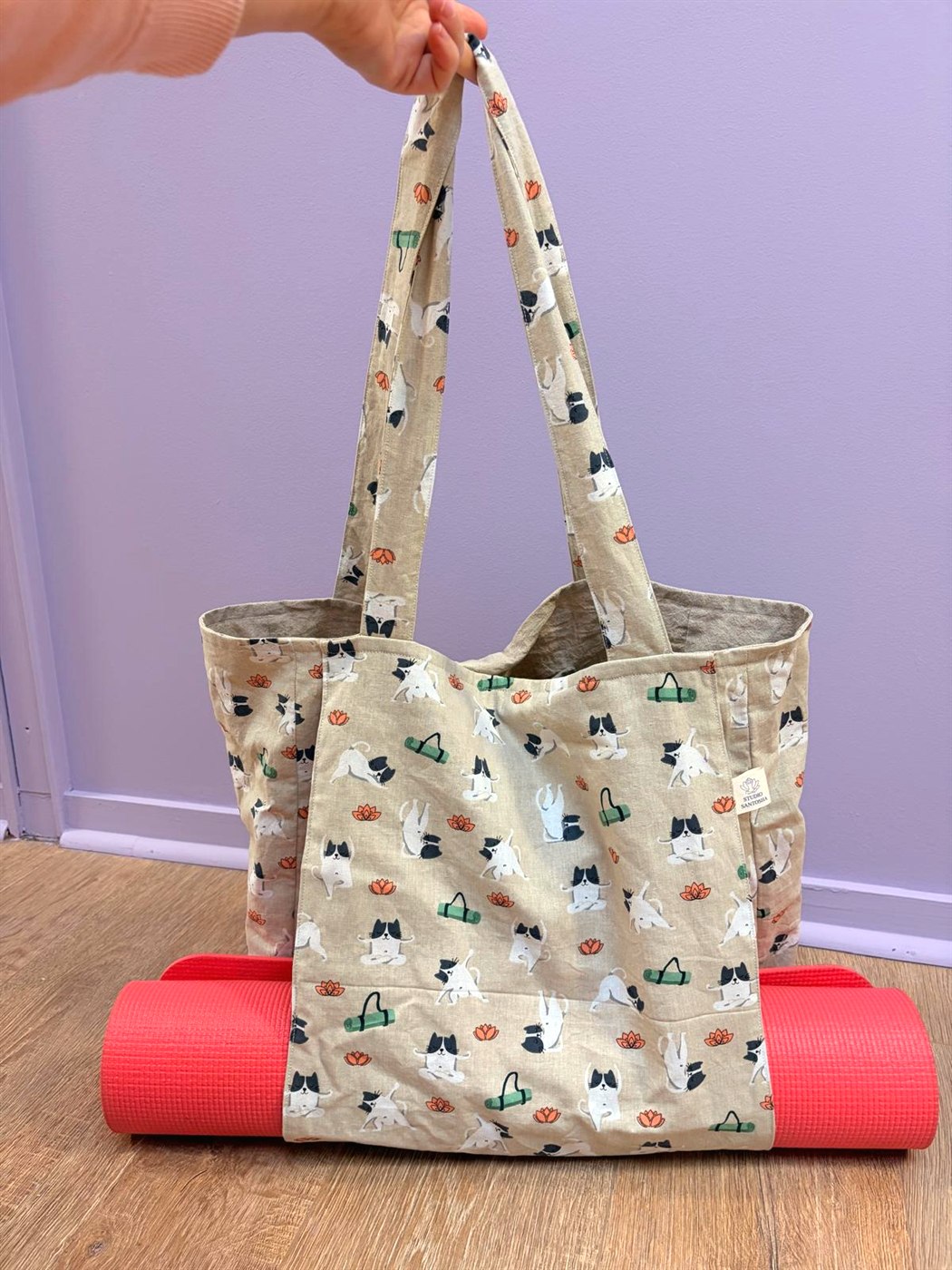 Sac de yoga chats et lotus
