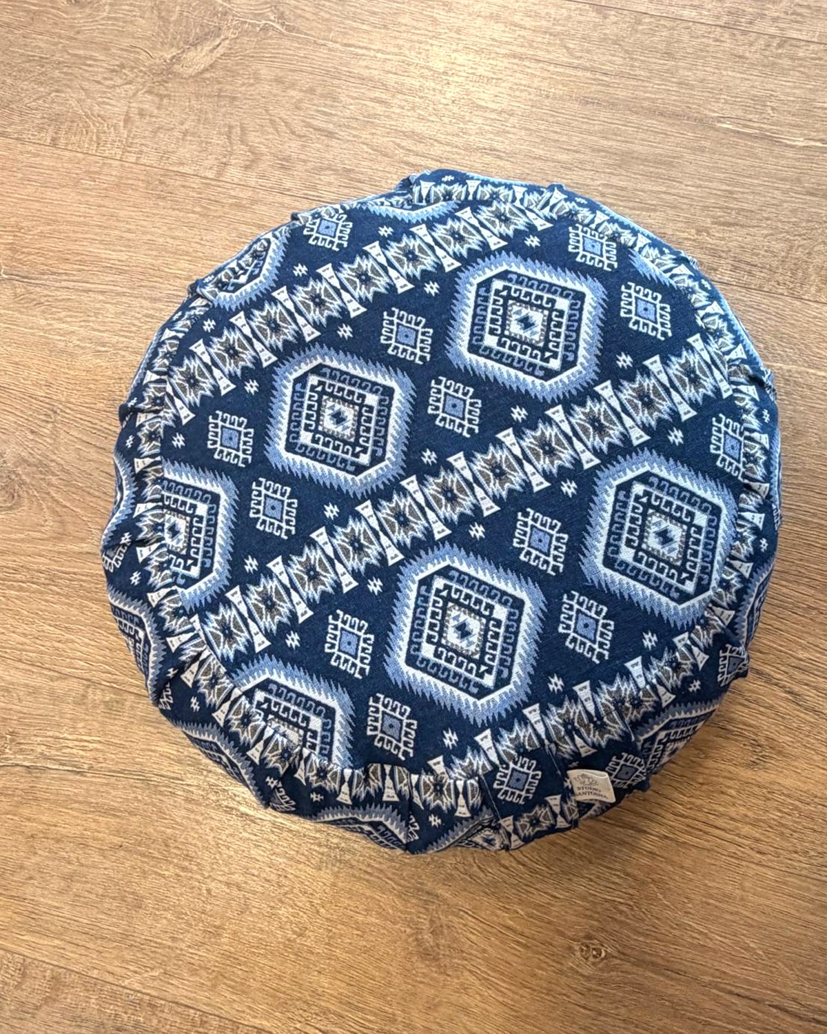 Zafu bleu motif graphique